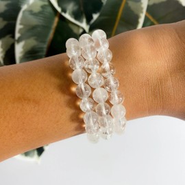 SeagullIN Healing Bracelet For Women Anxiety Beaded Bracelets Jewelry Healing Stone Crystal Bracelet Stress Relief Yoga Beads Chakra Bracelets Gifts For Women (Clear Quartz)