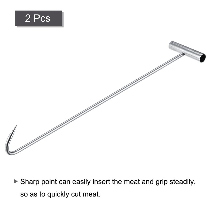 uxcell 23inch T-Handle Meat Boning Hook, Galvanized T Hooks for
