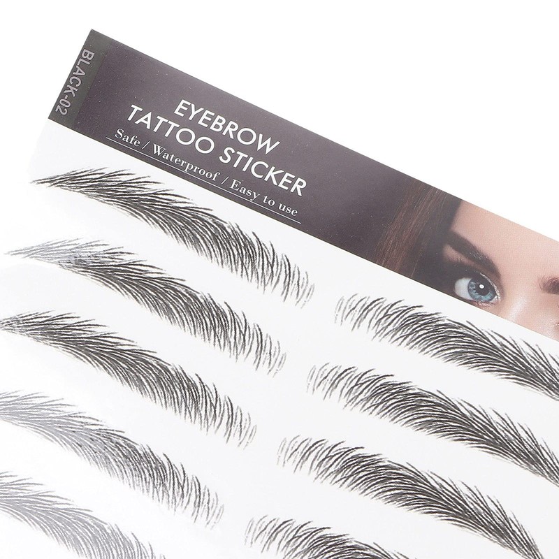 10 Pegatinas Impermeables para Cejas, Juego de Pegatinas Temporales para