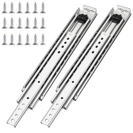 KCOLVSION 1 Pair 36 Inch 500 Lb Capacity Heavy Duty Drawer Slides with Screws,Side Mount Full Extension 3 Fold Ball Bearing Stainless Steel Hardware Drawer Rails,Industrial DIY