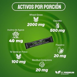 Natural Health Green Alba | Jugo Verde en Polvo con Probióticos, Espirulina, Clorofila, Inulina y Vitamina D3 | Sabor Piña | 30 Sticks de 6 g | 180 g