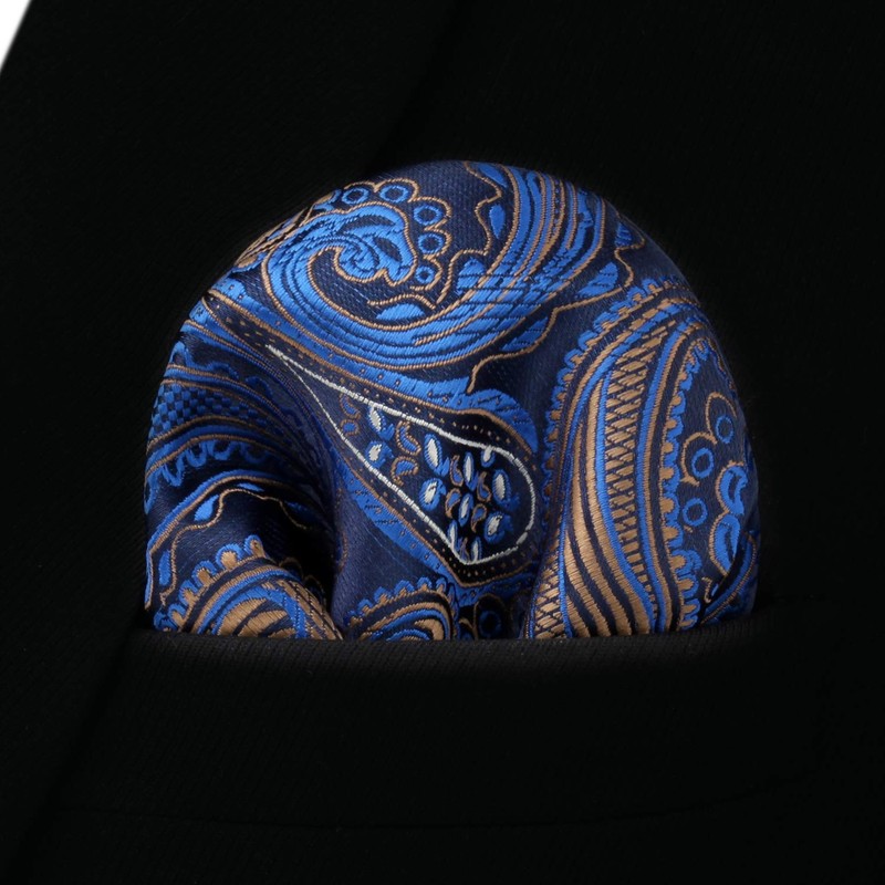 Hisdern Men's Tie Floral Paisley Wedding Business Tie Handkerchief &