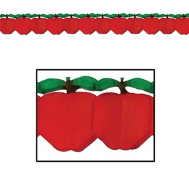 Beistle 55541 Tissue Apple Garland, 71/2 by 12-Feet