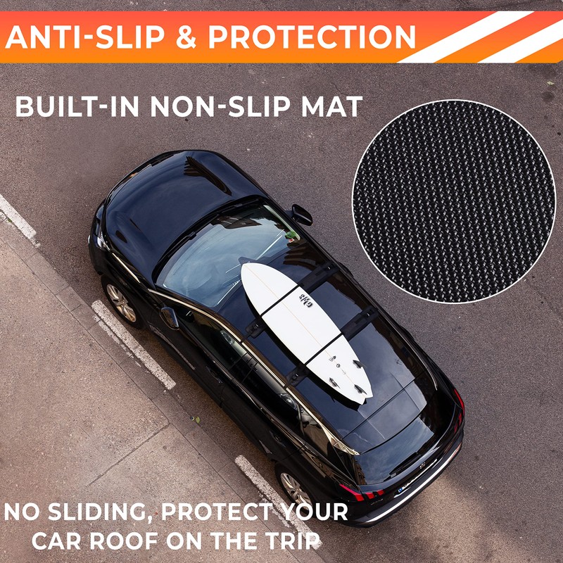 ZONETECH Soft Roof Rack Pads Heavy Duty, Use with or