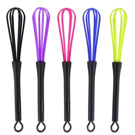 Kitchen Whisk, 5PCS Plastic Salon Hand Whisk Hair Color Dye Cream Whisk for Mixing Baking Whisking Beating Frothing Stirring