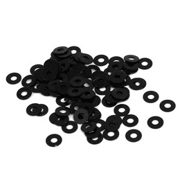 TOP-VIGOR 100Pcs Black Nylon Flat Washers, M1.4 x 4mm x 0.3mm Insulating Round Seal Spacer Tap Sealing O Ring Gasket for Faucet Pipe Water Hose