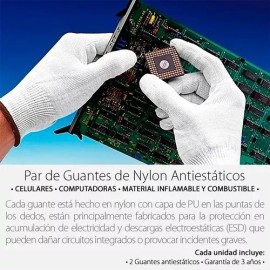 Mercader Digital 5 Pares Guantes Antiestáticos Nylon Reparación Electrónica