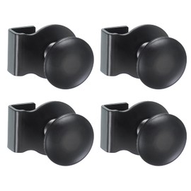 PATIKIL 1-1/8" Glass Door Pull Handle, Stainless Steel 4Pcs No Drilling Door Clips Pulls Handles Knobs with Screw for 5-8mm Shower Glass Cabinet Drawer Display Showcase, Black