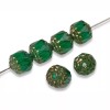 Hackberry Creek 12 Emerald Green Faceted 8mm Crown Cathedral Beads,