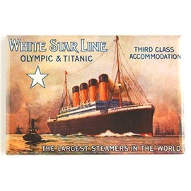 Titanic and Olympic (White Star Line) Travel Poster Fridge Magnet (2 x 3 inches)