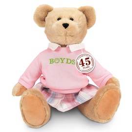 Enesco Boyds Bears 45th Anniversary Emma Boydsley Plush Teddy Bear Stuffed Animals, Collectible Premium Soft Teddy Bear Plushies for Ages 1+ and Up, Tan, 13 Inch