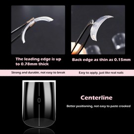 Wellquinn Straight Square Nail Tips 510Pcs Thick Short Full Cover Press-On Nails, Sharp Square Clear Fake Nail French Acrylic False Nail Tips for Salon Home DIY 15 Sizes