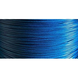 1/16" Coated to 3/32" Diameter, 7x7 Construction, Blue Vinyl Coated Cable (50 ft Coil)