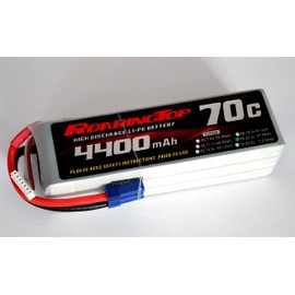 RoaringTop LiPo Battery Pack 70C 4400mAh 6S 22.2V with EC5 Plug for RC Car Boat Truck Heli Airplane