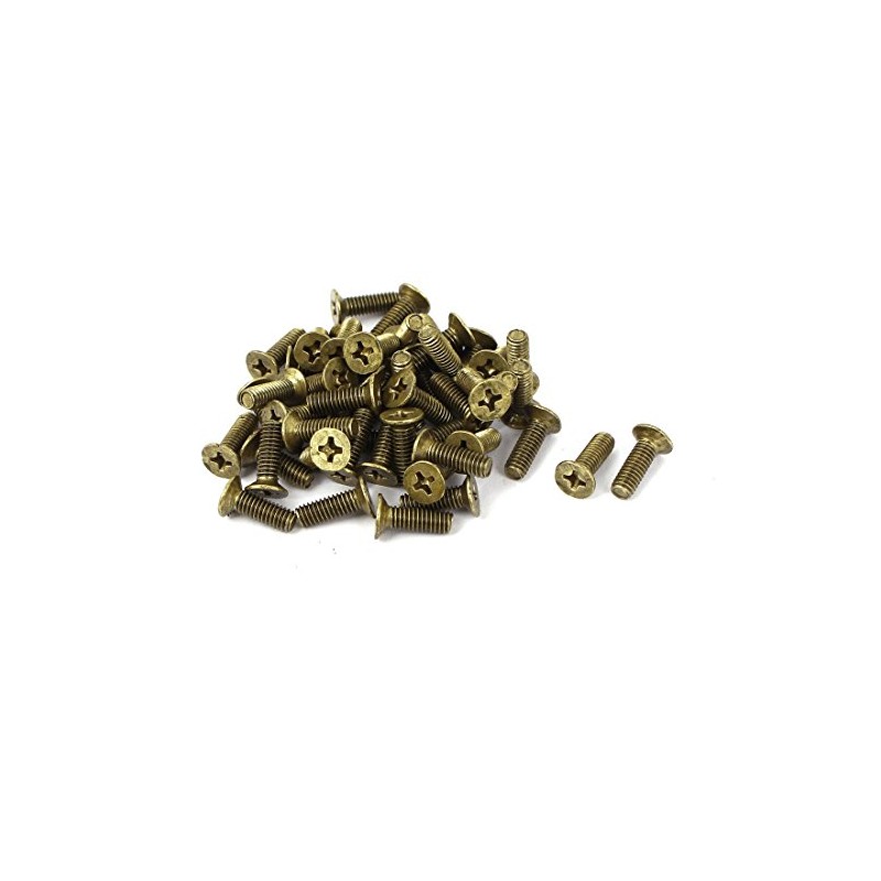 uxcell M4 x 12mm Brass Fastening Phillips Countersunk Screws GB819