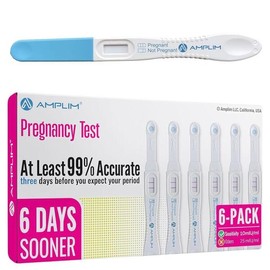 AMPLIM HCG 조기 발견 임신 테스트 벌크 스틱 6일 더 빠름, 추가 민감도 10 MIU/mL, 미드스트림 2초 이지 [1 Count (Pack of 3)] AMPLIM HCG Early Detection Pregnancy Test Bulk Stick 6 Days Sooner, Extra Sensitivity 10 MIU/mL, Midstream 2 Seconds Easy [1 Count (Pack of 3)]