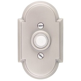 Emtek 2408 4-3/8" Height #8 Style Classic Brass Lighted Doorbell Rosette, Flat Black