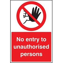 Caledonia Signs 58739 No Entry To Unauthorised Persons Floor Graphic Label, 400 mm x 600 mm