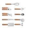 9PCS Kitchen Utensil Set Stainless Steel Wooden Handle Portable Baking