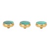 3 Pcs Trumpet Valve Cap Embedded Green Standard Metal Finger