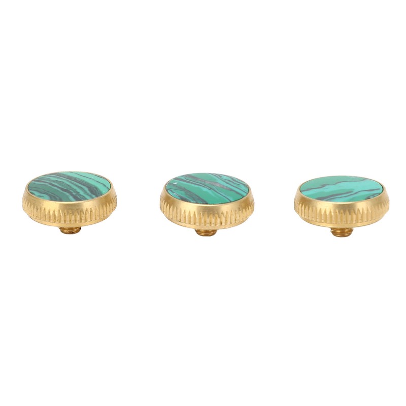 3 Pcs Trumpet Valve Cap Embedded Green Standard Metal Finger