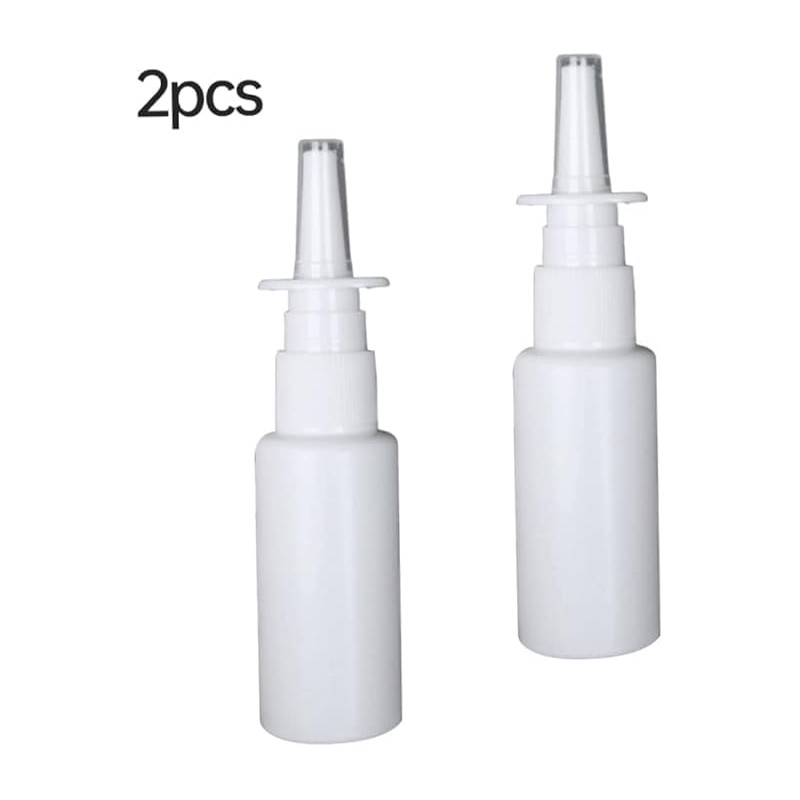 Tustao 2 Pieces White Nasal Spray Bottle 30ml Plastic Emptying