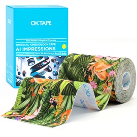 OK TAPE Hypoallergenic Digtal Printed Kinesiology Tape, Elastic Sports Athletic Tape, 2 Rolls, 2in×16.4ft Uncut Roll-Tropical Rainforest
