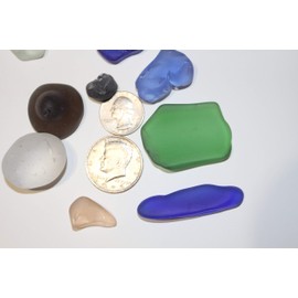 Southern Metal Satin Smooth Sea Glass Vase Fillers Sizes of 1/2 inch to 2 1/2 inches and up, Quality Inspected, Machine Tumbled, 4 pounds - Chunky L