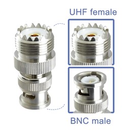 ACONRFTOL 2-Pack UHF Female to BNC Male UHF SO239 to BNC Male SO-239 PL 259 Jack RF Coaxial Adapter for Antenna Coaxial Cable WLAN Radio Scan