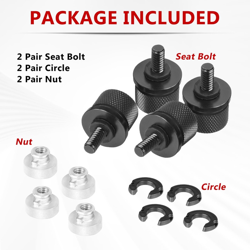 4 Pcs Seat Bolt Screw Nut Kit for Harley Rear