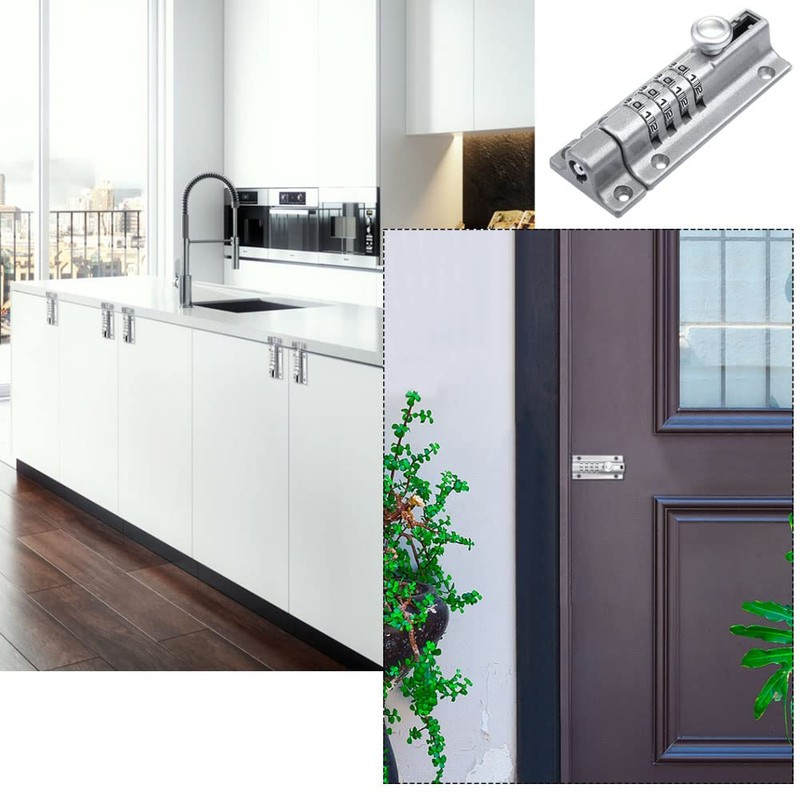 STCRERAG Combination Lock 304 Stainless Steel Sliding Lock Door Bolt