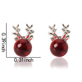 Elk Ear Studs for Women Girls Animal Stud Earrings for Teen Girl Elegant Accessories for Women Girlfriend Valentines Day Gifts for Fiancee Wife Cute Fashion Earring Studs for Teens Girl