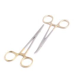 OdontoMed2011 Forceps Hook Remover Gold Handle (Straight & Curved, 5")