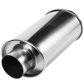 3'' Ultra Quiet Resonator,304 Stainless Steel，3'' Inlet & Outlet 13.8" Overall Length Universal Oval Performance Muffler Resonator