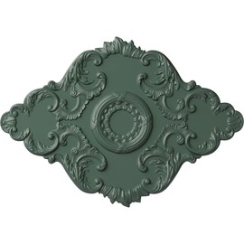 Ekena Millwork CM37X26PECBF, Hand-Painted Cloud Burst 37" W x 26" H x 1 3/8" P Piedmont Ceiling Medallion
