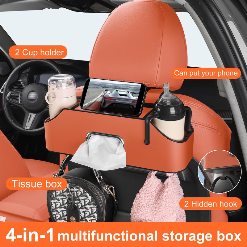 Sancaral Car Rear Backseat Extra Multifunctional Drink Cup Holder Organizers