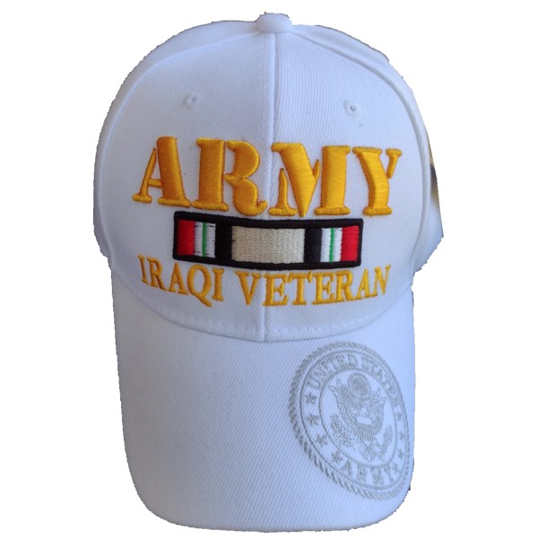 US Army Iraqi Veteran, ribbons, white hat