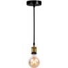 JING Vintage Pendant Light Fitting,Industrial Bronze Copper&Black Ceiling Rose,Braided Flex