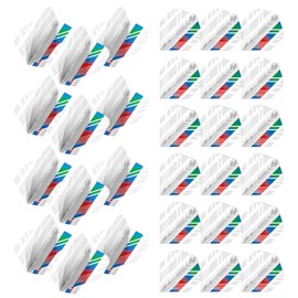 WINMAU Prism Delta Stripe Design Extra Thick Dart Flights - 10 sets per pack (30 flights in total) (White & Green)