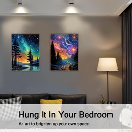 2 Pack Starry Sky Paint by Numbers for Adults-Starry Night Paint by Number on Canvas Without Frame,DIY Abstract Landscape Oil Painting for Gift Home Wall Decor(12x16inch)