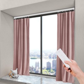 LIAPDG Motorised Curtain Rail, Automatic Opener Smart Curtain Opener with Remote Control for I & U Rail Curtain Tracks Maximum Load <40kg/88.18 Lbs Applicable 2.16-4.2m/7.08-13.78 Ft