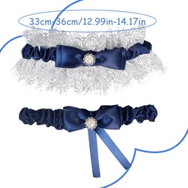 Premium Braut Strumpfband in Blau für Hochzeit, Braut Geschenk - Wedding Garters