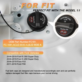 Gas Cap Fuel Cap OEM#AC2Z-9030-A,FC181 Compatible with Ford 2009-2019 E-350 Super Duty,2009-2019 Ford E-450 Super Duty,2009-2019 F53,2011-2019 F59