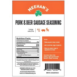 Meehan's Pork and Deer Sausage Seasoning, 2.06lbs. Makes 25lbs.