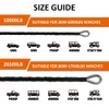 ZESUPER 1/4''x 50ft 10000LBs Synthetic Winch Rope Winch Rope Cable