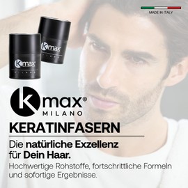 Kmax Concealing Hair Fibers - Keratin Fibres for Hair, Hair Powder for Hair Thickening Effect, Hair Fibres to Cover Hair Loss - Try Me Format 5g - Light Grey