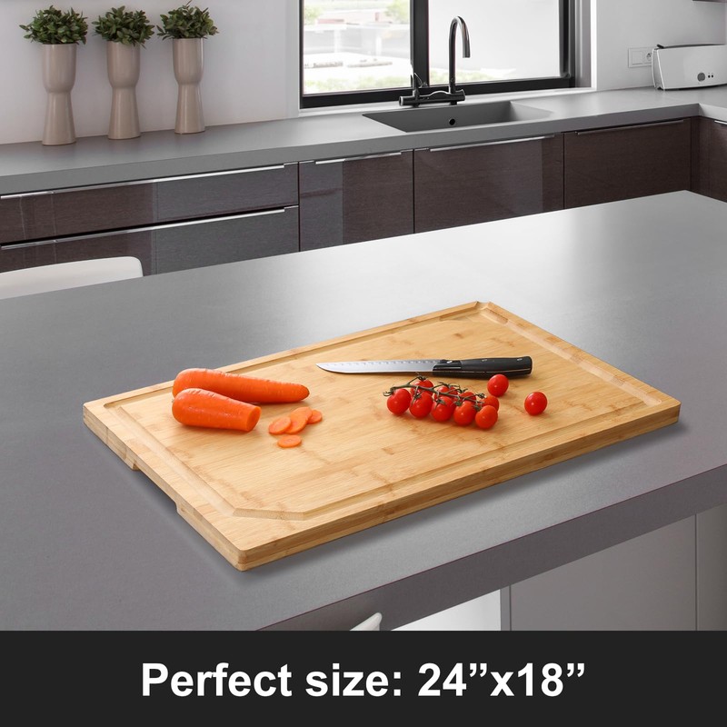 24 x 18 Extra Large Bamboo Serving Boards for Kitchen,