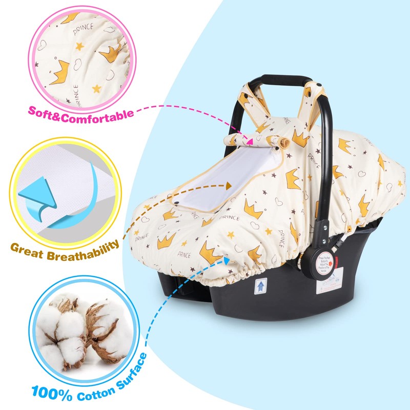 SMTTW Funda de asiento de coche para bebé, ajuste universal,