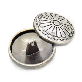 Wixine 10Pcs 23mm Flower Metal Silver Shank Sewing Buttons DIY Sewing Jacket Coat