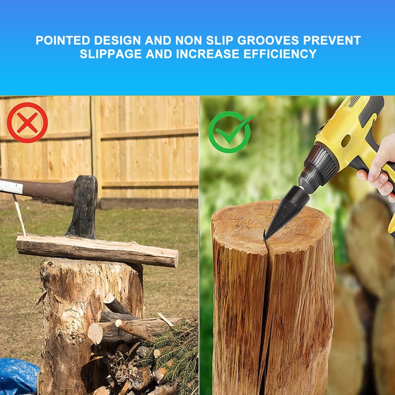5Pcs Firewood Log Splitter Drill Bit Steel Wood Splitting Logs